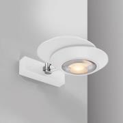 PURE LED-vägglampa Oculis, vit, 30 cm, järn/glas, 2 lampor