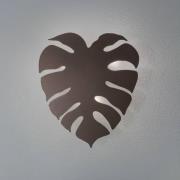 TK Lighting Monstera vägglampa, bladform, 3 x G9, stål, brun