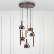 Paul Neuhaus LED-hänglampa Bowl, Ø 63 cm, brun/grå