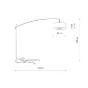 Nowodvorski Lighting Båglampa Poise B, grå, stål, textil, räckvidd 255...