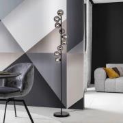 Schöner Wohnen Golvlampa Dubai, rökfärgat glas, 9 lampor, G9