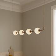 UMAGE LED-hänglampa Audrey LINEAR, mässing, 118 cm 4 lampor