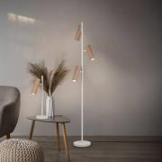 Trio Lighting Golvlampa Soka, brun/grå, höjd 150 cm, metall, 3 lampor