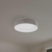 Duolla LED-taklampa Plafond, Bouclé grå, Ø 45 cm, 3-stegs dimbar