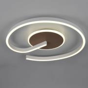 Reality Leuchten LED-taklampa Calle, kaffe, Ø 50 cm, CCT, dimbar