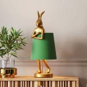 KARE bordslampa Animal Rabbit, guld/grön, 68 cm, E14