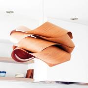 LZF LAMPS LZF hänglampa Link, körsbärsträ/nickelfärgad, Ø 69 cm, trä