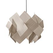 LZF LAMPS LZF pendellampa Escape, grå/nickelfärgad, Ø 30 cm, trä
