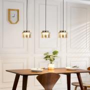 Lucande Diano hänglampa, bärnsten, 3 lampor