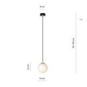 EMIBIG LIGHTING Hänglampa Royal, opalvit/svart, glas, E14