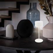 Briloner LED-batteridriven bordslampa Kira, vit, höjd 19 cm, IP44, tou...