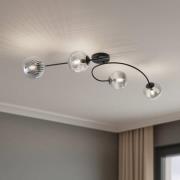 EMIBIG LIGHTING Vibra taklampa, rökgrå/svart, längd 110 cm, 4 lampor.