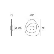 Linea Light LED-vägglampa Joint_W, oval, 58 cm, vit, metall