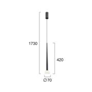 Viokef LED-hänglampa Rina, svart/klar, Ø 7 cm, metall/akryl