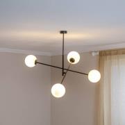 EMIBIG LIGHTING Taklampa Linear, svart/opal, 4 lampor