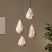 Lucide Hänglampa Cinzia, vit/svart, Ø 55 cm, porslin, 4 lampor