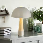 Globo Bordslampa Paulin, matt grå/träimitation, metall, höjd 36,5 cm