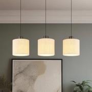 Globo LED-hänglampa Thea, längd 74 cm, 3 lampor, kräm/svart matt