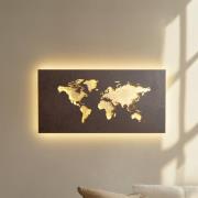 Lucande LED-vägglampa World, rost/guld, 60 cm x 30 cm