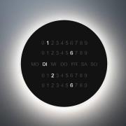 Escale LED-vägglampa BLADE O'CLOCK, svart, Ø 59 cm Metallväggklocka