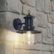 Lindby vägglampa Eloretta, svart, stål, IP44, E27