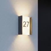 Lindby LED-utomhusvägglampa Selqa, husnummer, antracit, IP65