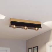 EGLO Taklampa Tarrafo svart, naturligt trä, 3-ljus