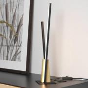 EGLO Panagria LED-bordslampa, svart med trädetaljer