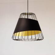 EGLO Austell pendellampa, Ø 43 cm, svart/guld, metall, tyg