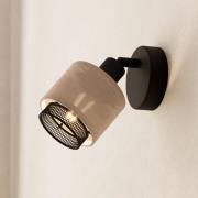 EGLO Rosley spotlight till vägg, svart/naturell, linne