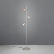 Trio Lighting LED-golvlampa Romeo, höjd 150 cm, nickelfärgat metall, 3...
