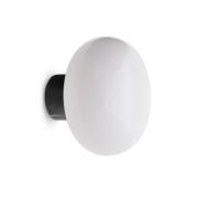 New Works vägglampa Karl-Johan, vit, marmor, glas, Ø 23 cm