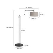 Steinhauer Golvlampa Bloeba, svart/lerfärgad, höjd 165 cm, chintz