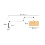 Steinhauer Vägglampa Bloeba, svart/brun, utsträckning 140 cm, sjögräs