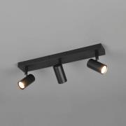 Reality Leuchten Spot Taryn, svart matt, längd 45 cm, 3 lampor, GU10