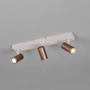 Reality Leuchten Spotlampa Taryn, brun, längd 45 cm, 3 lampor, GU10