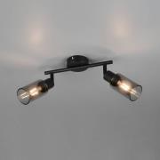 Reality Leuchten Spot Mars, längd 48 cm, matt svart, 2 lampor, metall ...