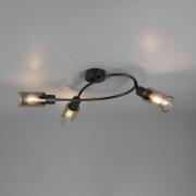 Reality Leuchten Spotlampa Mars, längd 45 cm, matt svart, 3 lampor, me...