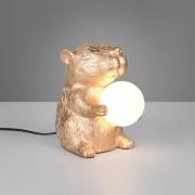 Reality Leuchten Bordslampa Capi, guldfärgad, höjd 25 cm, konstharts, ...