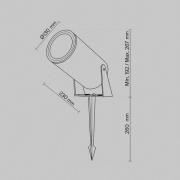 Maytoni LED-markspettspotlight Bern, grafit, Ø 13 cm, IP65