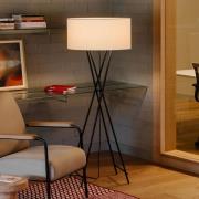 MARSET Cala Metal P145 golvlampa, svart/vit