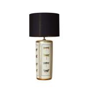 PR Home Bordslampa Lucca, svart, höjd 67 cm, linnetyg, keramik