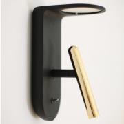 Stilnovo Svart-guldfärgad LED-vägglampa 2Nights_W2