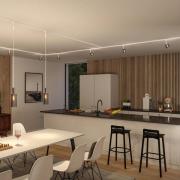 Paulmann URail skenespot Blossom, signalvit/rökgrå