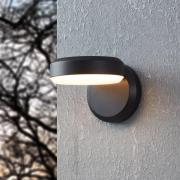 EGLO LED-utomhusvägglampa Fornaci, svart, bredd 16 cm, metall