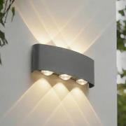 Lindby LED-utomhusvägglampa Ithan, 3 lampor, antracit, 17 cm