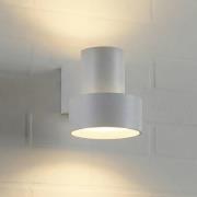 Lucande LED-utomhusvägglampa Elune, grå, IP44, upp/ned