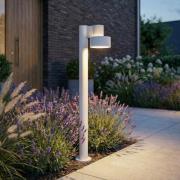 Lucande LED-väglampa Elune, grå, IP44, höjd 77 cm