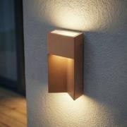 Lucande LED-utomhusvägglampa Kaholo, brun, CCT, IP44