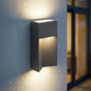 Lucande LED-utomhusvägglampa Kaholo, matt svart, CCT, IP44